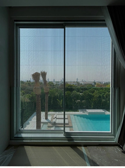 A window screen arrangement.