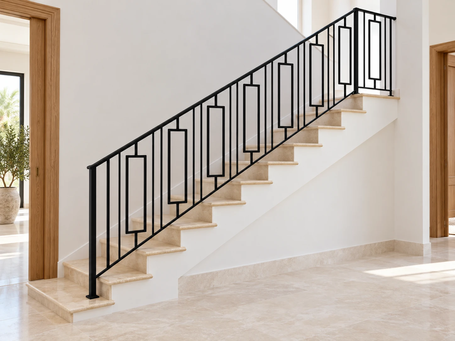Railings and handrails in modern or classic designs.